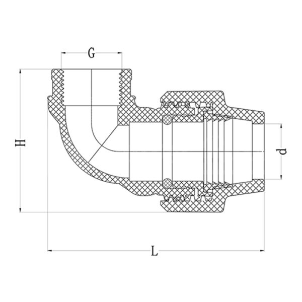 CODO 90º ROSCA HEMBRA - Imagen 2